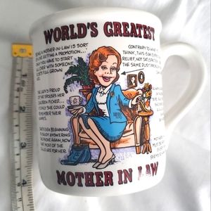 : Worlds Greatest Mother in Law coffee tea Mug cup retro